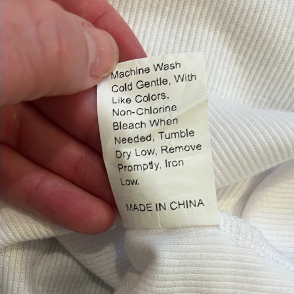 SHEIN White Long Sleeve Crop Polo Top-sz 6 - Picture 3 of 5